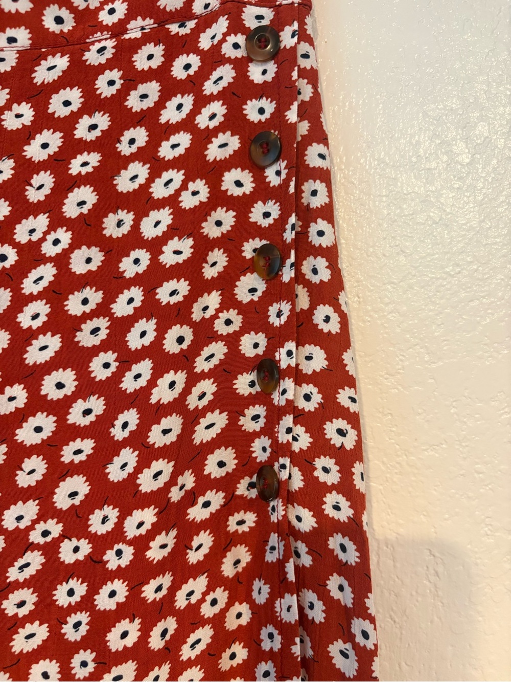 Faithfull The Brand Red Floral A-Line Midi Skirt - Picture 4 of 6